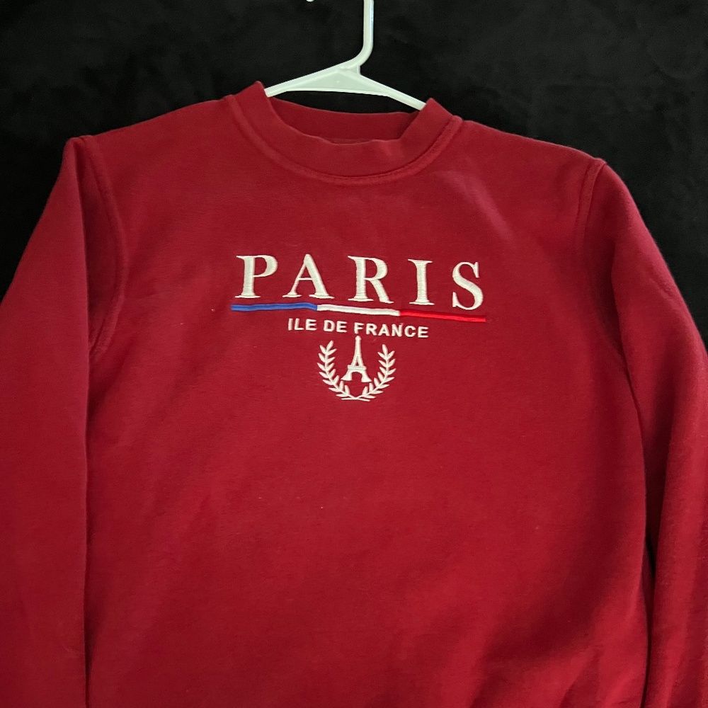 Crewneck Sweatshirt, Paris Ile de France, medium, red, Paris